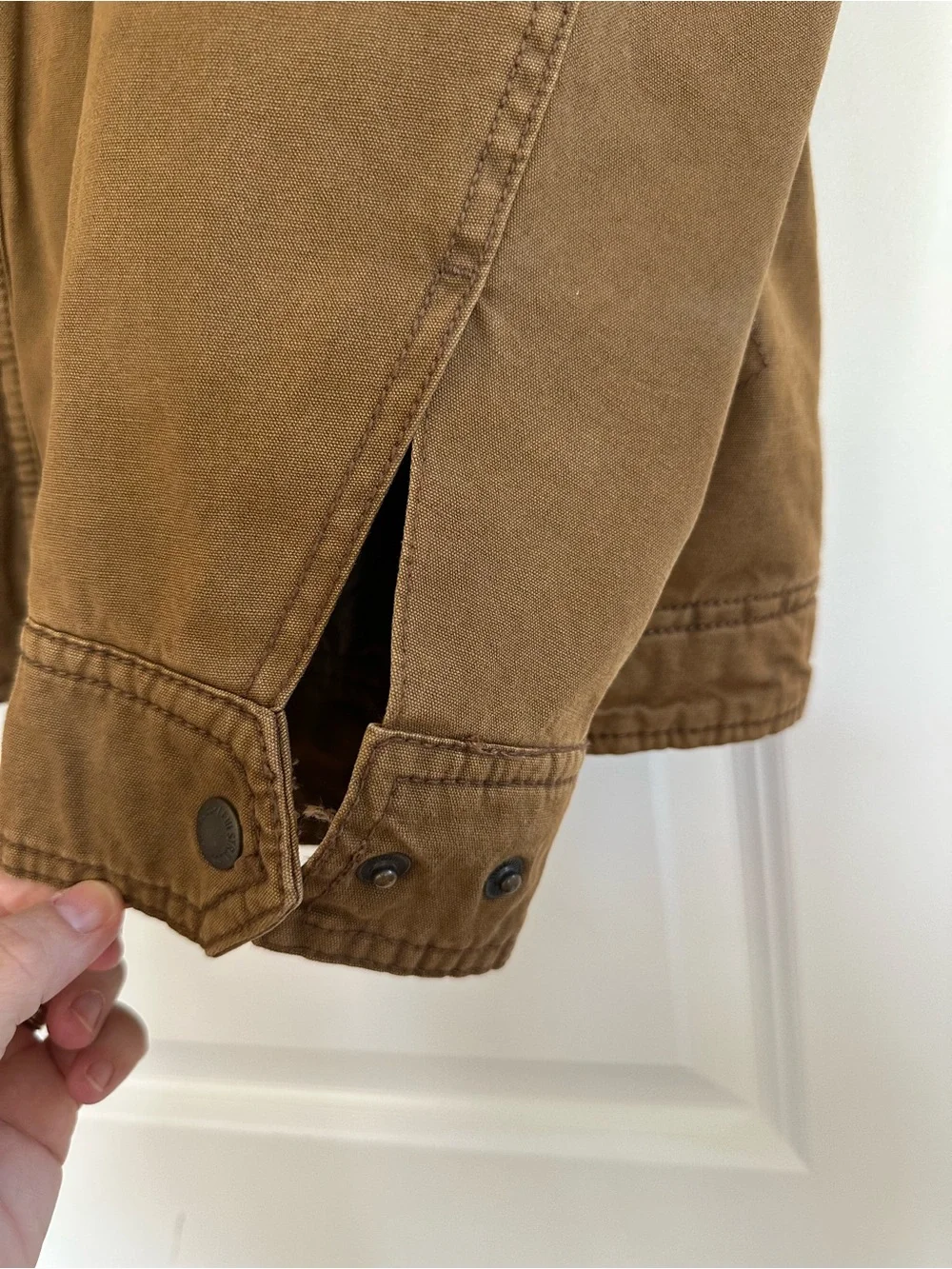 Levi's Men’s Sherpa Lined Two Pocket Hooded Trucker Jacket Brown Canvas Medium